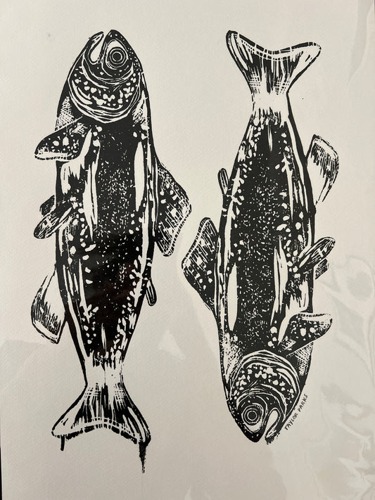 18 x 12" Trout Print